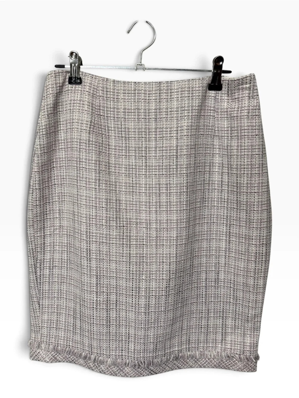 White House Black Market Purple Gray Tweed Pencil Skirt Size 4